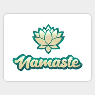 NAMASTE GOLDEN GREEN LOTUS Magnet